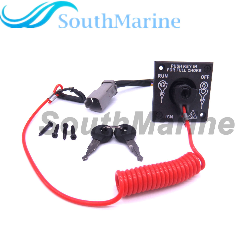 Boat Motor 176408 0176408 Single Engine Ignition Starter Cut Off Switch with Keys for Johnson BRP Evinrude Outbound Engine