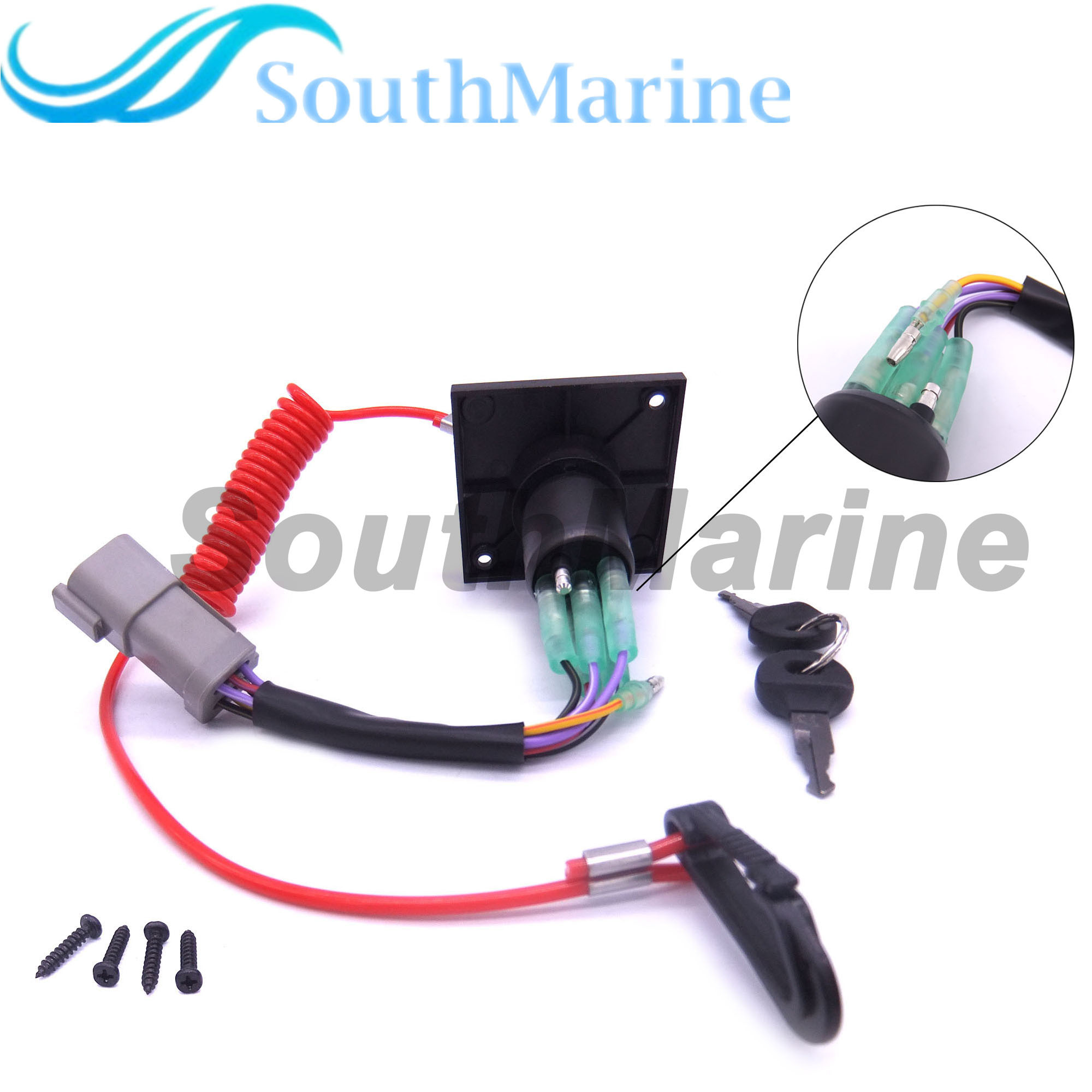 Boat Motor 176408 0176408 Single Engine Ignition Starter Cut Off Switch with Keys for Johnson BRP Evinrude Outbound Engine