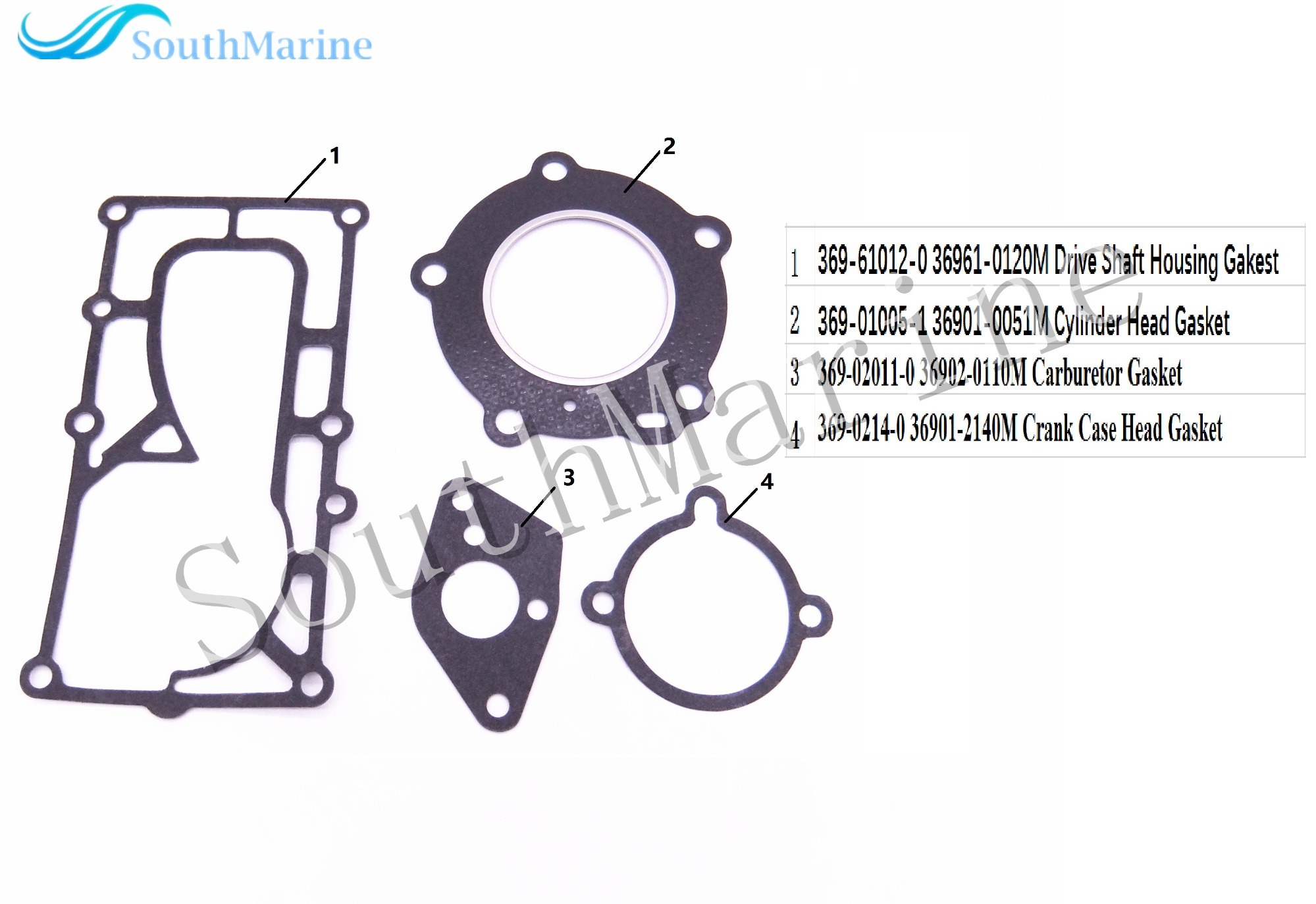 Boat Motor 369-87121-3 369-87121-5 369871213M 369871215M Complete Cylinder Power Head Gasket Kit for Tohatsu Nissan 4HP 5HP