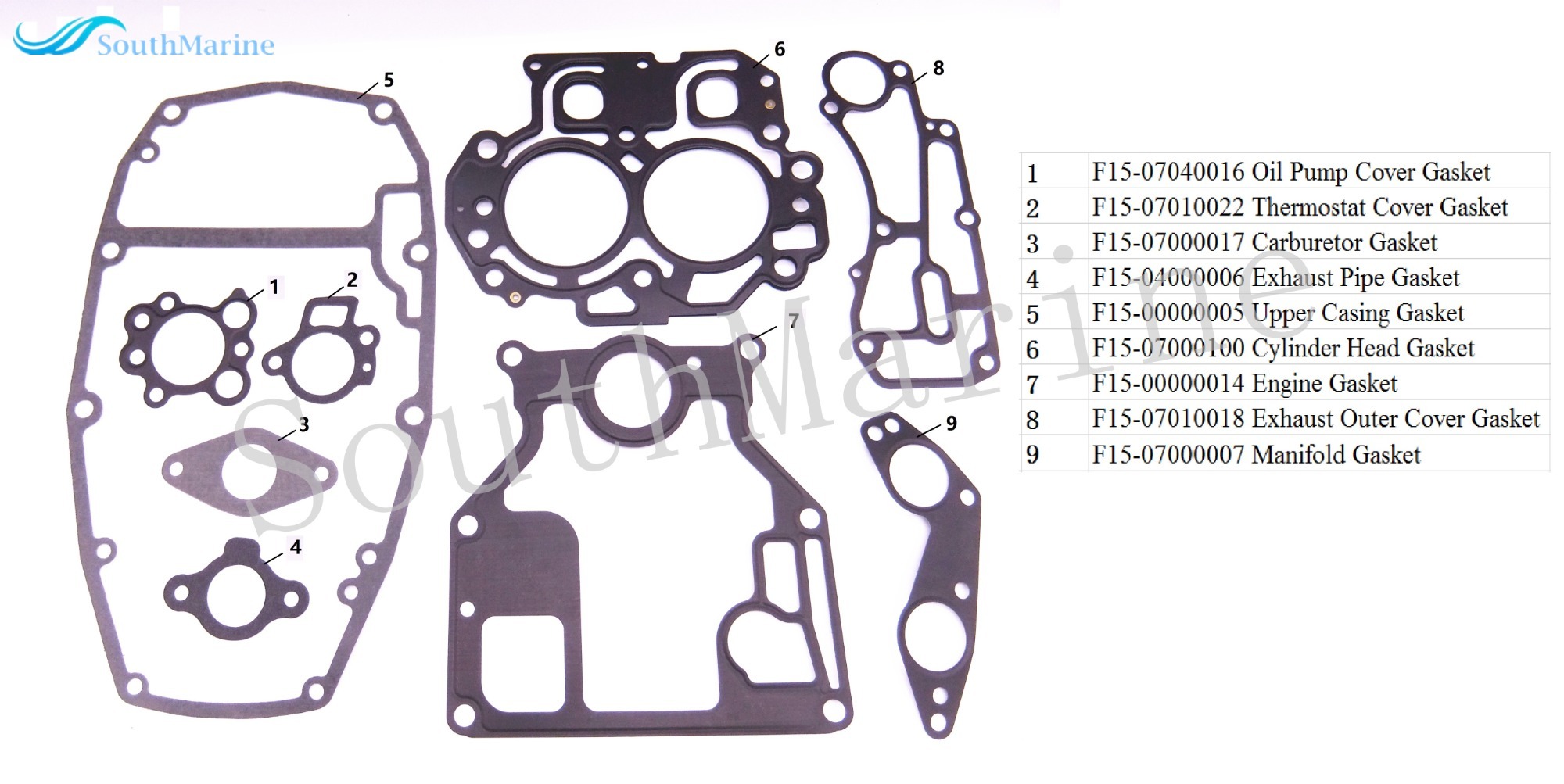 Boat Motor Complete Power Head Seal Gasket Kit for Parsun F15 F13.5 F9.9 Outboard Engine