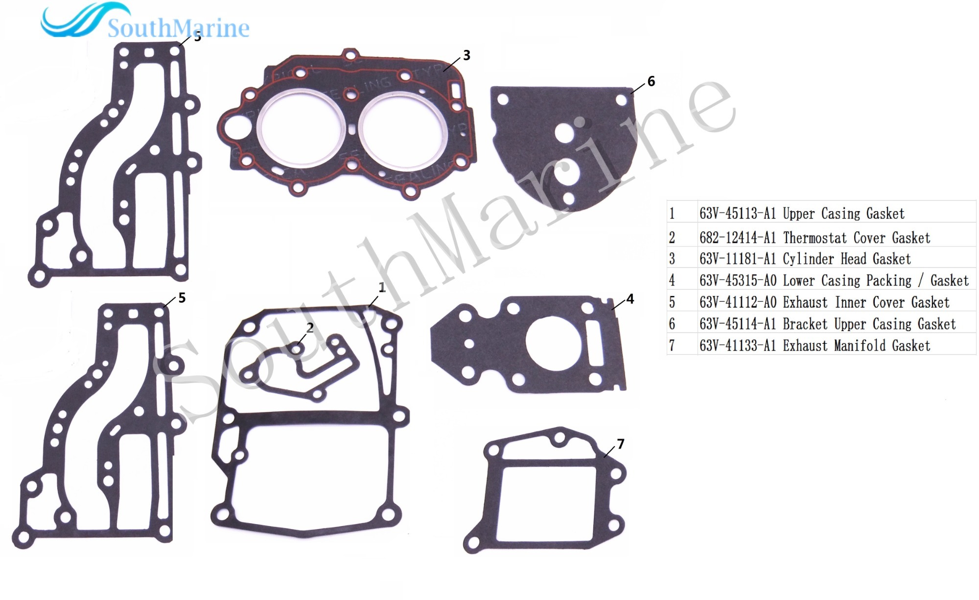 Boat Motor Complete Power Head Seal Gasket Kit for Parsun T9.9 T15 Outboard Engine