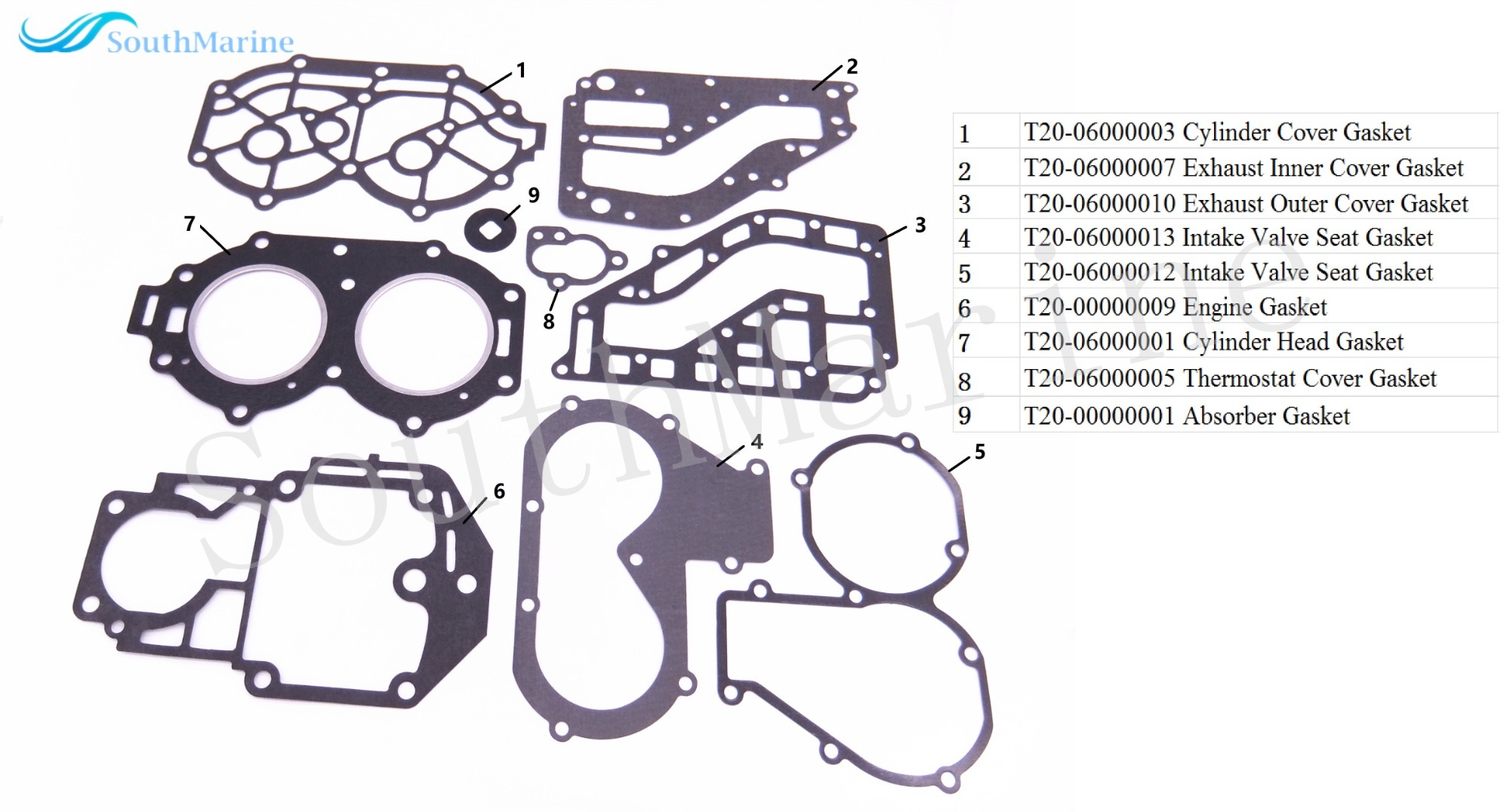 Boat Motor Complete Power Head Seal Gasket Kit for Parsun T20 T25 T30A Outboard Engine