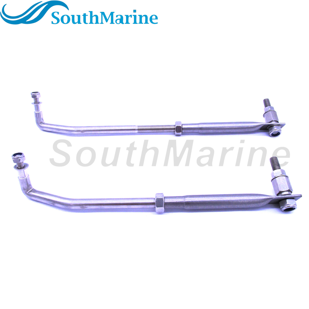 Boat Engine Stainless Steel Steering Tie Rod Drag Link Kit 315-395mm / 12.4-15.55in Adjustable, Include Steering Hook