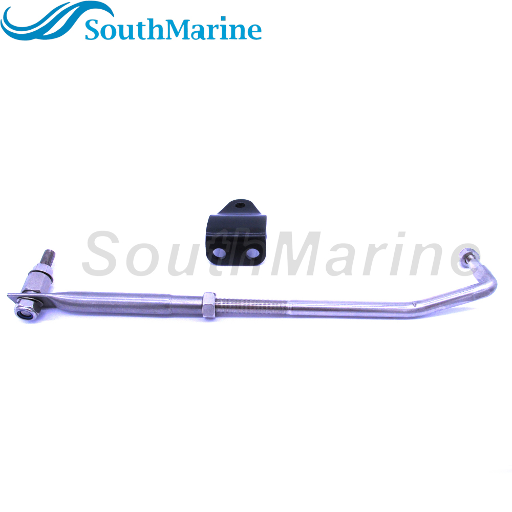 Boat Engine Stainless Steel Steering Tie Rod Drag Link Kit 315-395mm / 12.4-15.55in Adjustable, Include Steering Hook