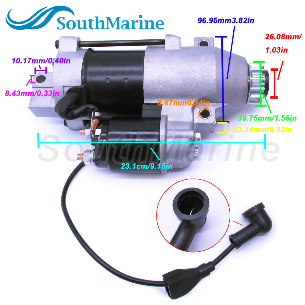 Boat Engine Starter Motor 68F-81800-00/01/02/03/04 68V-81800-00/01/02/03 6C5-81800-00 6CJ-81800-00/01 for Yamaha Marine LZ VZ Z 115HP-175HP S114836A /