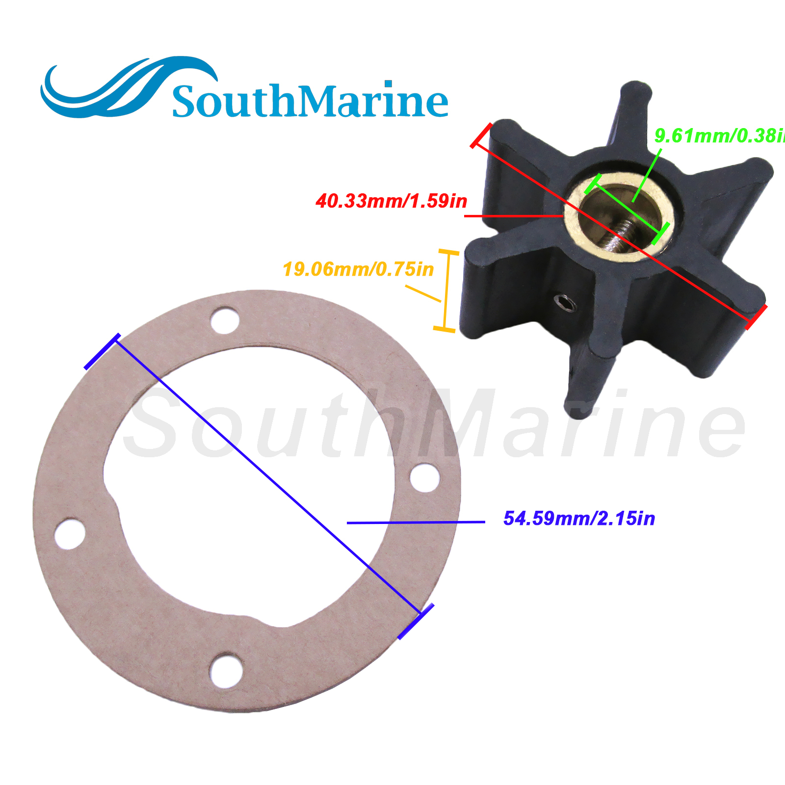 Water Pump Impeller 22405-0001-P 18-3076 09-808B-1 09-45589 for Jabsco Johnson