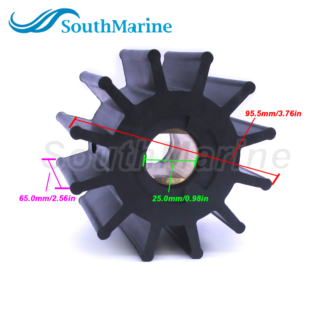 SouthMarine Flexible Water Pump Impeller Kit 087-1201 for DJ / 8101-01 for JMP/M-1050 Inboard Engine Motor Double Flat