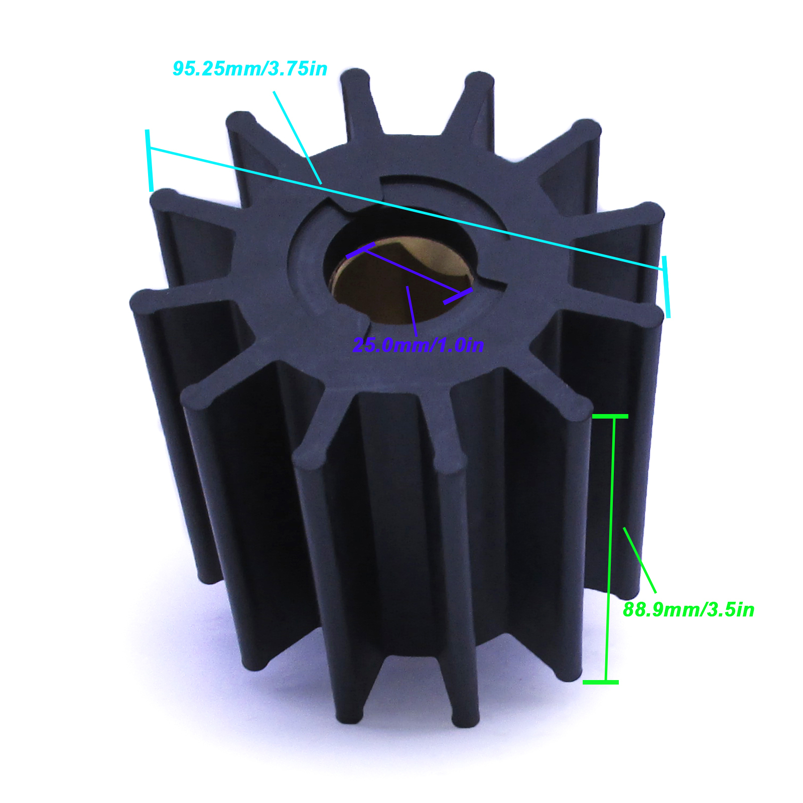 Water Pump Impeller 17370-0001-P for Jabsco / 8300-01 for JMP /088-1201 for DJ /500152 for CEF /217308 3008503 for Cummins