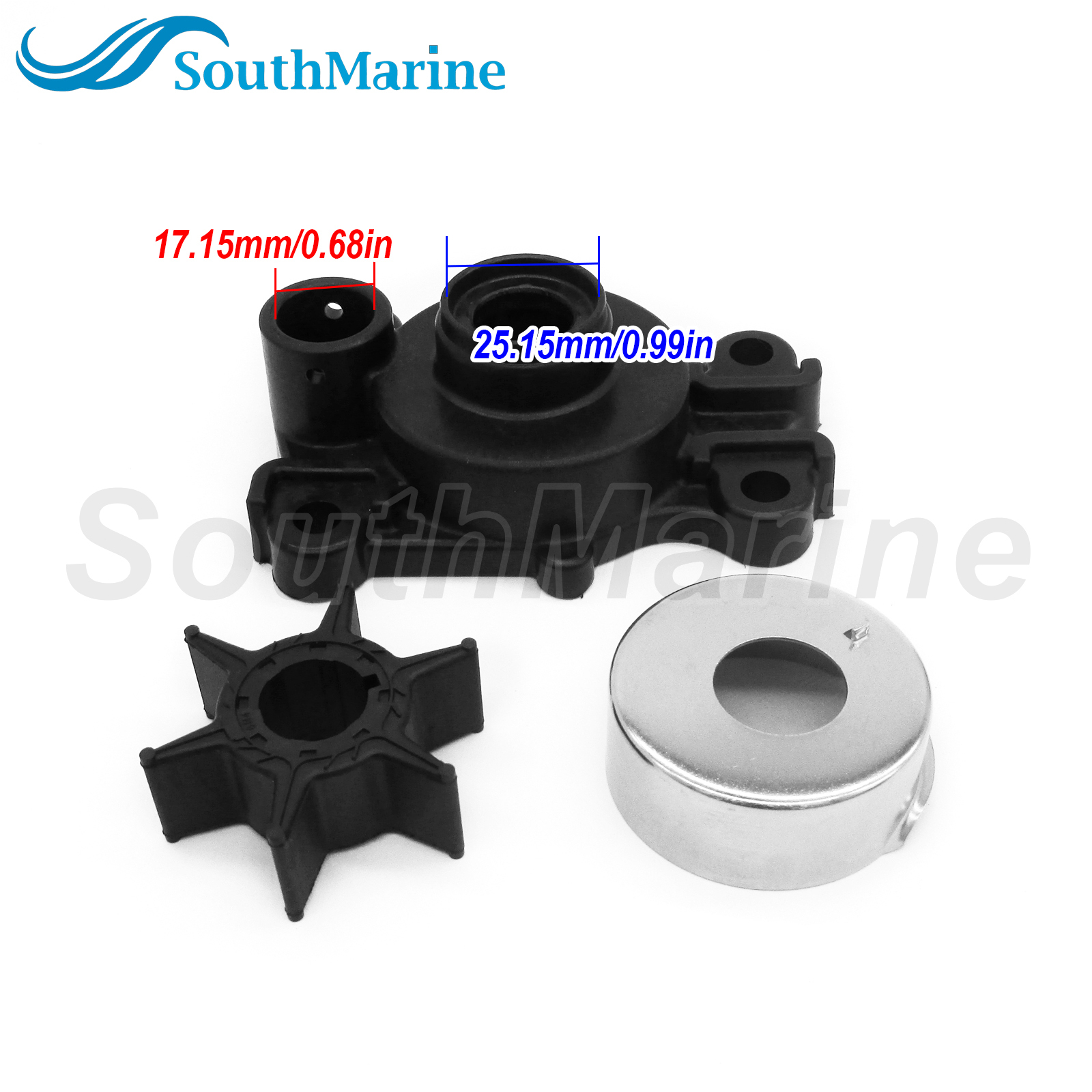 Boat Motor 66T-W0078-00/01 18-3440 18-3413 Water Pump Repair Kit with Housing 66T-44311-00 for Yamaha 25HP 30HP 40HP T25 F30 F40