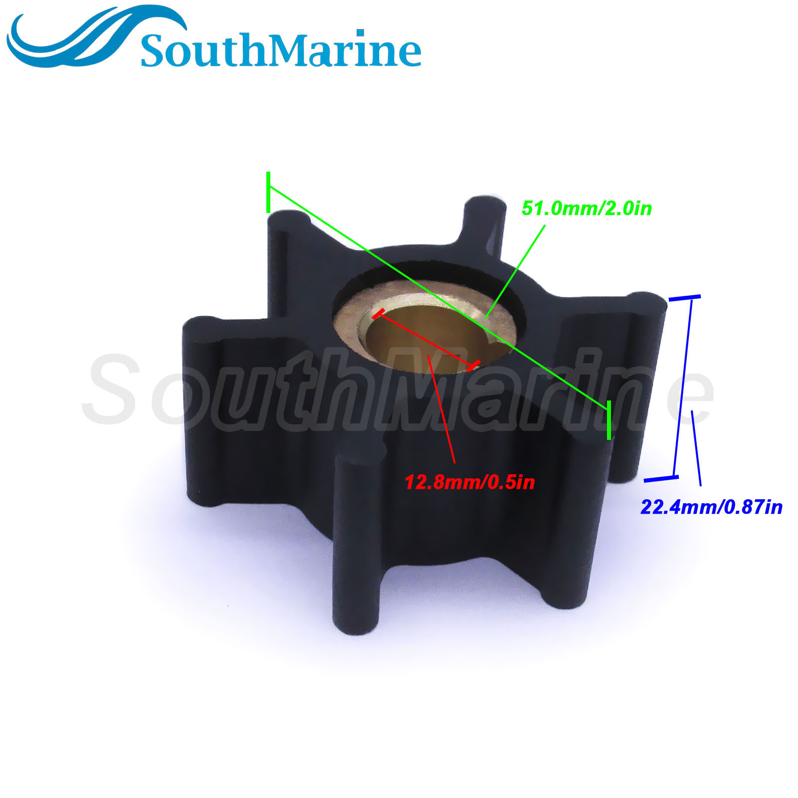 Water Pump Impeller 23-2003 22799-0001-P for Jabsco /124223-42091 128296-42070 for Yanmar/ /08-37-0601 for DJ /7052 for JMP