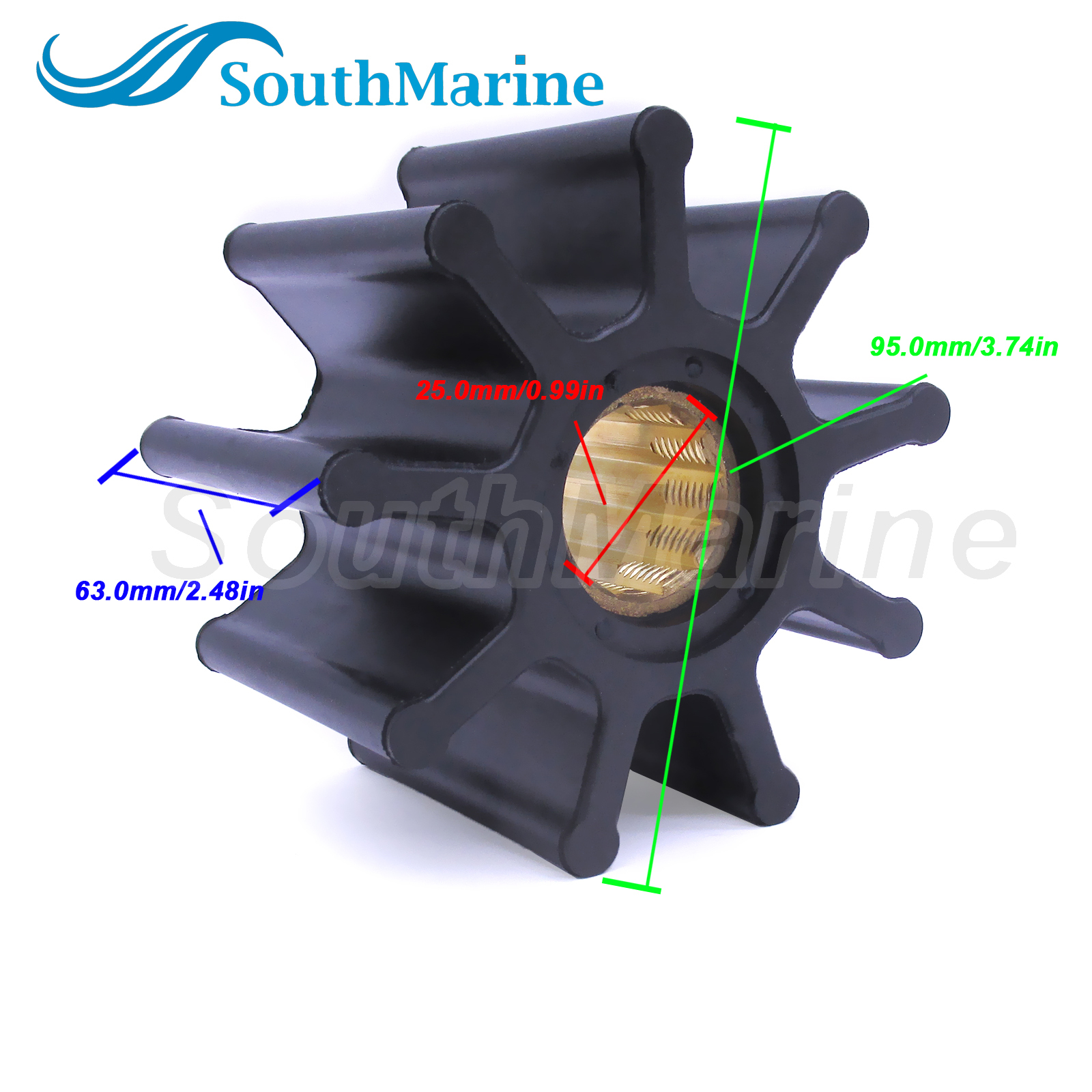 Water Pump Impeller 836-0001 18-3078 for Jabsco / 127881-42050 for Yanmar / 500105 for CEF / 003-0901 for DJ / 8000-01 for JMP
