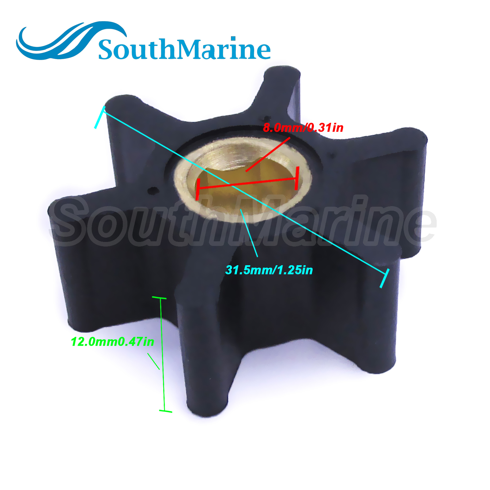 Flexible Water Pump Impeller 1414-0001 21414-0001 for Jabsco / 1GM10 for Hawker Siddeley / J050013 for Ancor / 131-0050 for Onan