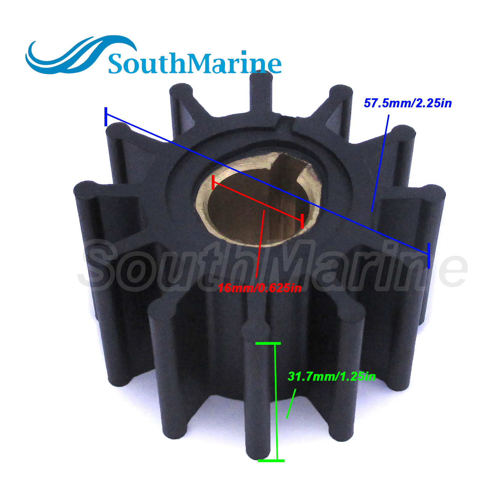 Flexible Water Pump Impeller 4568-0001 1427-0003 2877-0001 18-3075 for Jabsco / 09-801B for Johnson / 875575-3 831182 for Volvo