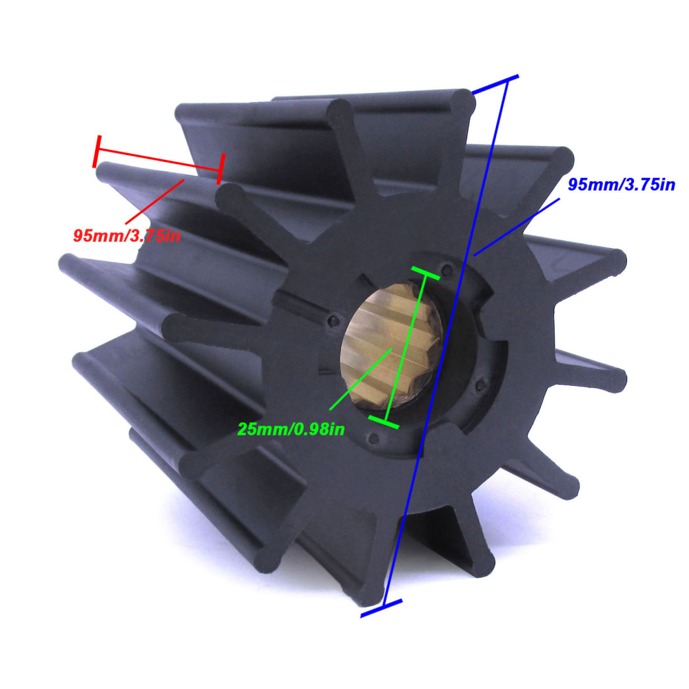 Water Pump Impeller 17938-0001 17938-0001-P for Jabsco /148687-42830 for Yanmar /500163 for CEF /3830459 for Volvo Penta