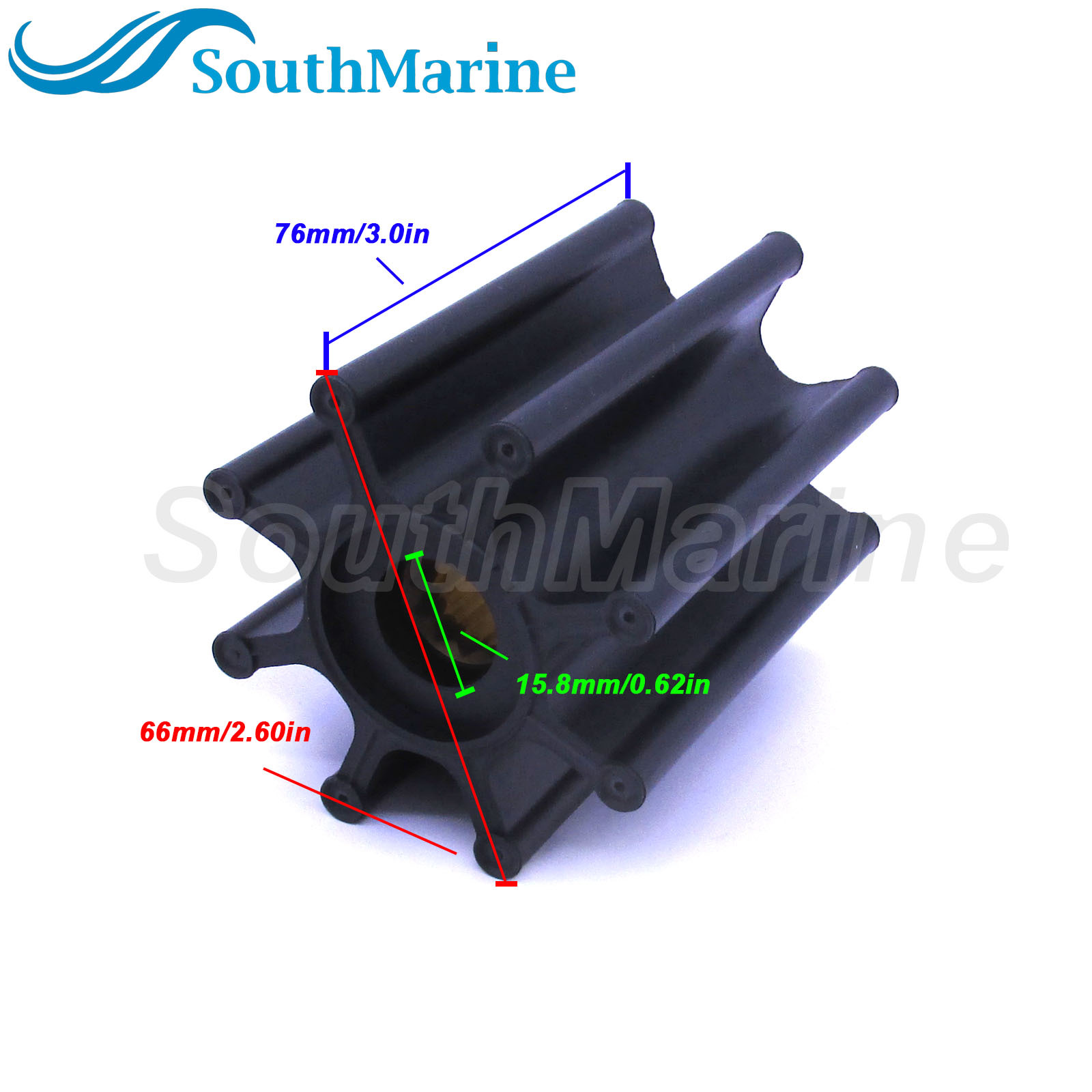Water Pump Impeller 17018-0001 17018-0001-P for Jabsco /3N5895 4N6582 3208 for Caterpillar CAT /7446 for JMP Inboard Engine
