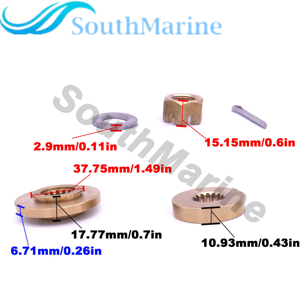 Boat Motor 688-45987-00/01/02 688-45997-01 90171-16011 Propeller Spacer kits Thrust Washer Nut for Yamaha 60HP 70HP 80HP
