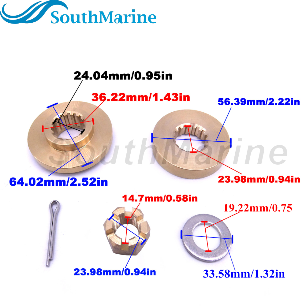 Boat Motor 688-45987-00/01/02 688-45997-01 90171-16011 Propeller Spacer kits Thrust Washer Nut for Yamaha 60HP 70HP 80HP