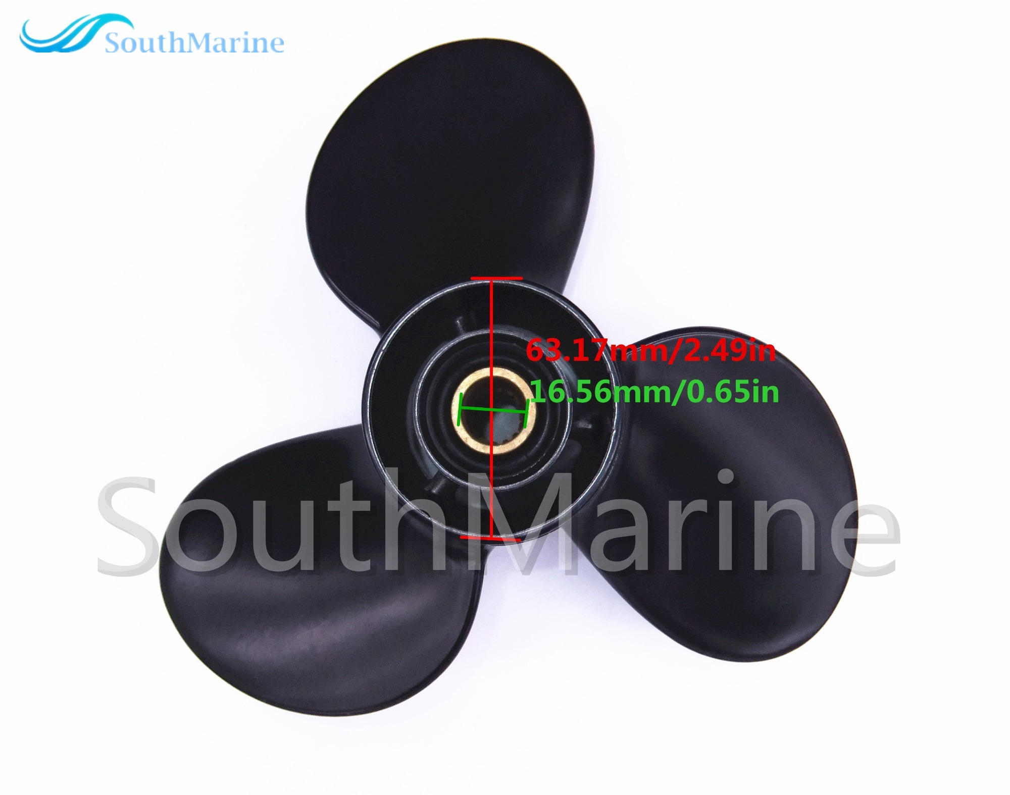 48-897750A11 9.25x9 P Outboard Engine Aluminum Alloy Propeller for Mercury 9.9-20HP Boat Motor 9 1/4x9