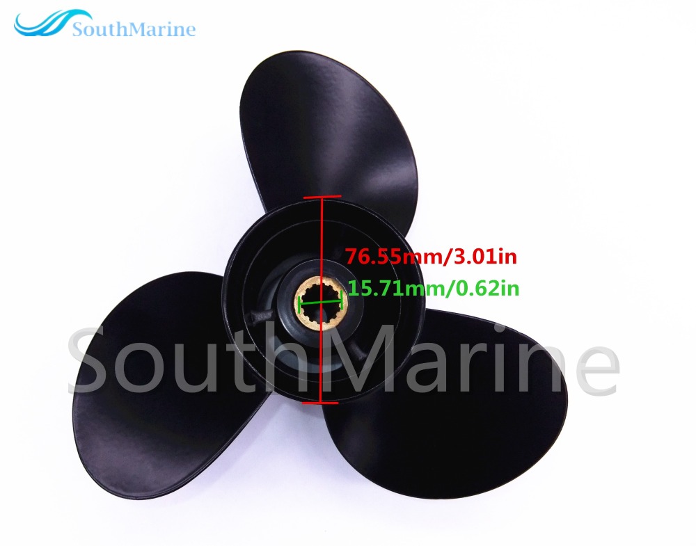 9.25x9 Boat Engine Aluminum Propeller for Tohatsu / Nissan 2-Stroke 9.9hp -18hp Outboard Motor 3BA-B64518-0  3BAB645180M