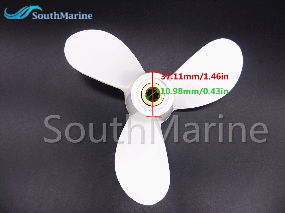 SouthMarine Aluminum Alloy Propeller 7 1/4x5 1/2-BS for Yamaha 2.5hp 3hp 3M F2.5 Boat Motors 7.25x5.5 6L5-45952-00