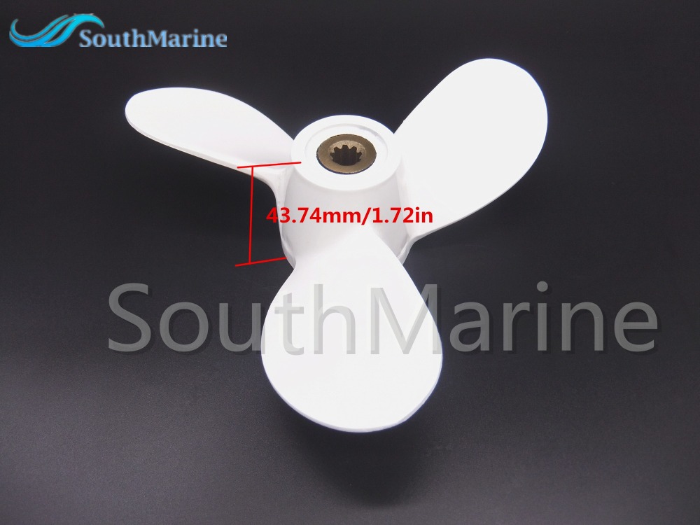 SouthMarine Aluminum Alloy Propeller 7 1/4x5 1/2-BS for Yamaha 2.5hp 3hp 3M F2.5 Boat Motors 7.25x5.5 6L5-45952-00