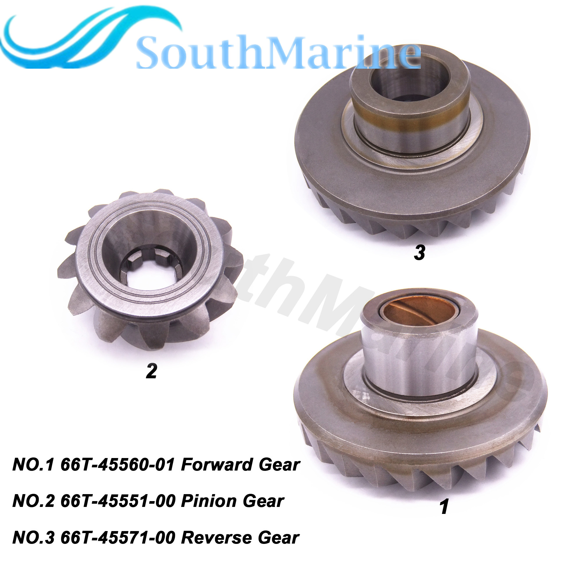 Outboard Engine 66T-45551-00 Pinion & 66T-45571-00 Reverse & 66T-45560-01 Forward Gear for Yamaha Boat Motor F30 F40 40HP 40X E40X 2/4-stroke