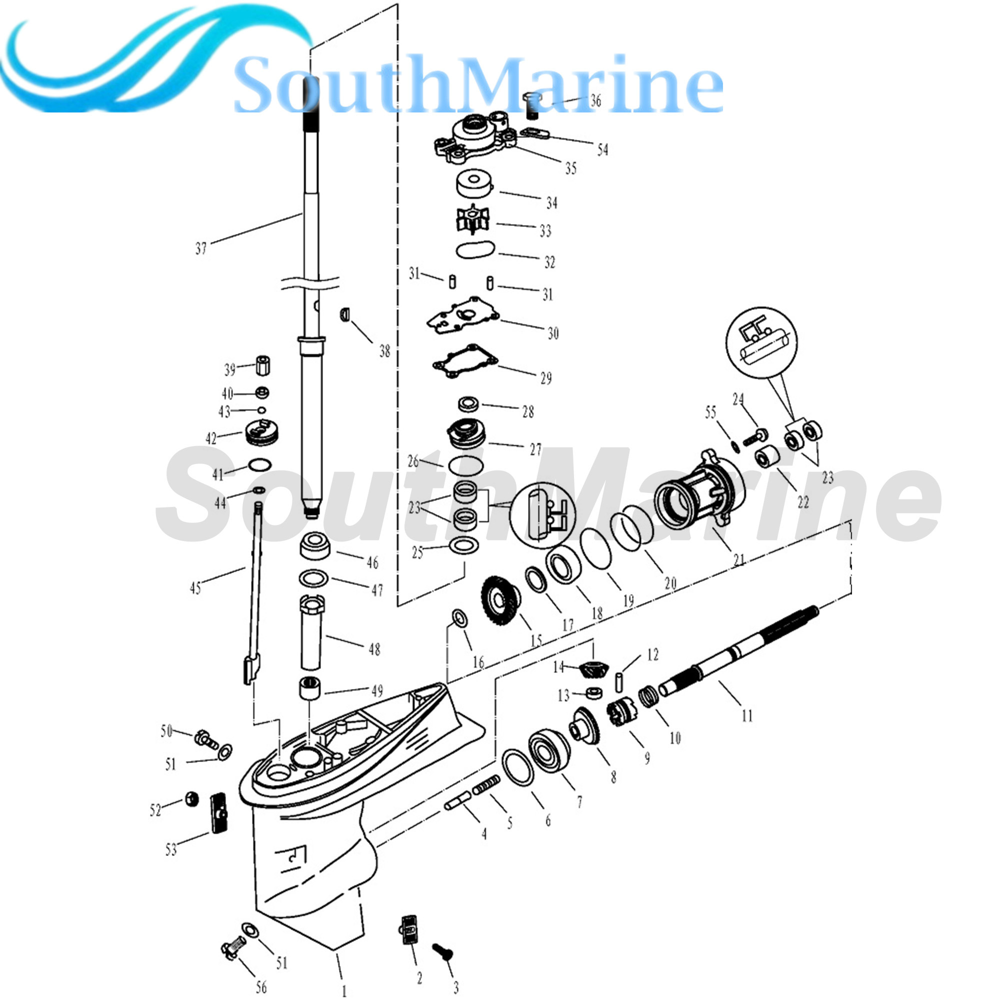 Outboard Engine 66T-45551-00 Pinion & 66T-45571-00 Reverse & 66T-45560-01 Forward Gear for Yamaha Boat Motor F30 F40 40HP 40X E40X 2/4-stroke