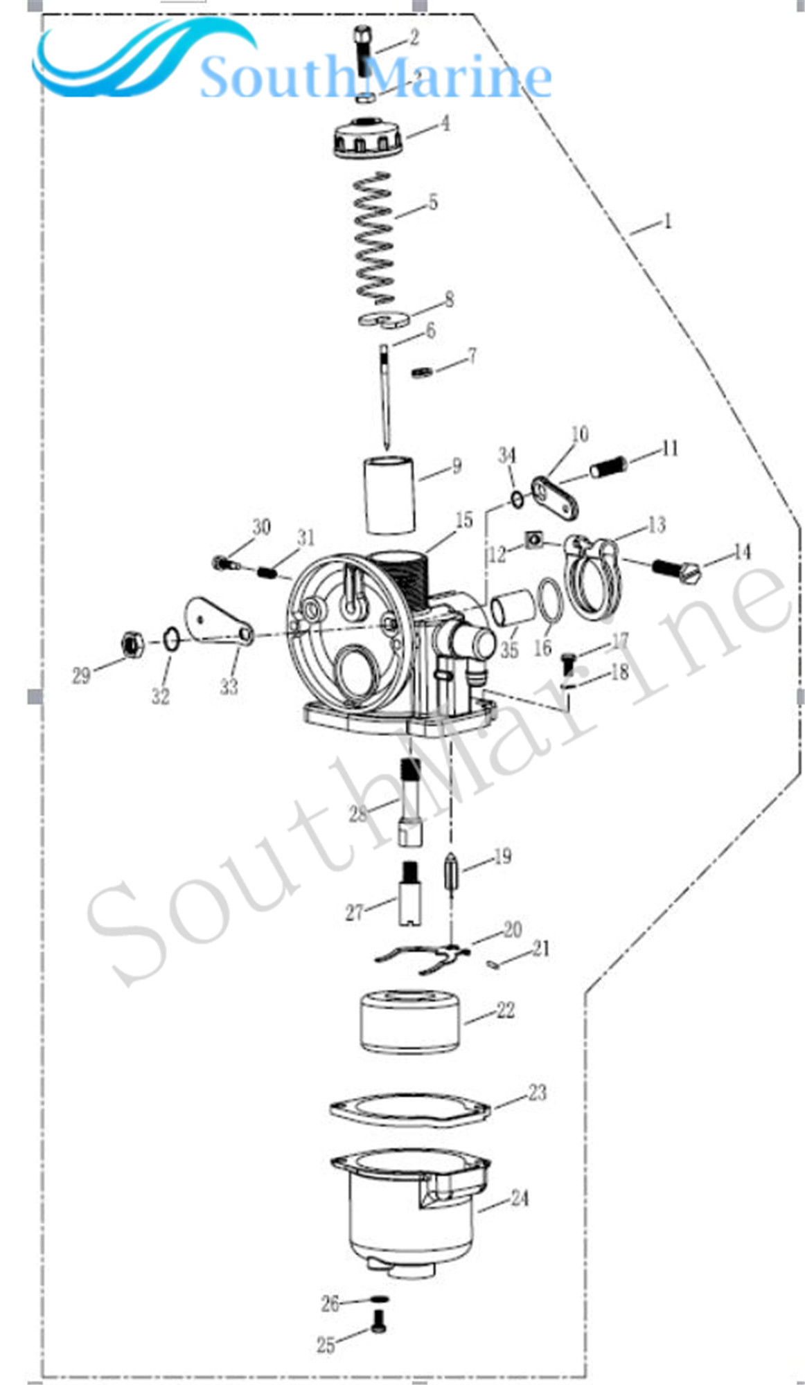 Boat Motor T3.6-04000500 Carburetor Assembly for Parsun 2-Stroke 3.6HP 2.5HP T3.6 HDX3.6 T2.5 Outboard Engine