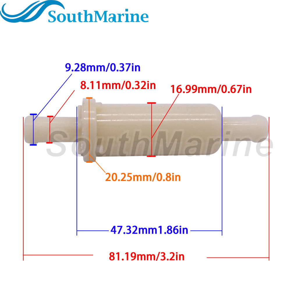 Boat Motor 65W-24251-10 Fuel Filter for Yamaha Outboard Engine 30HP 40HP, Sierra Marine 18-7830, 5/16 inch(8mm)