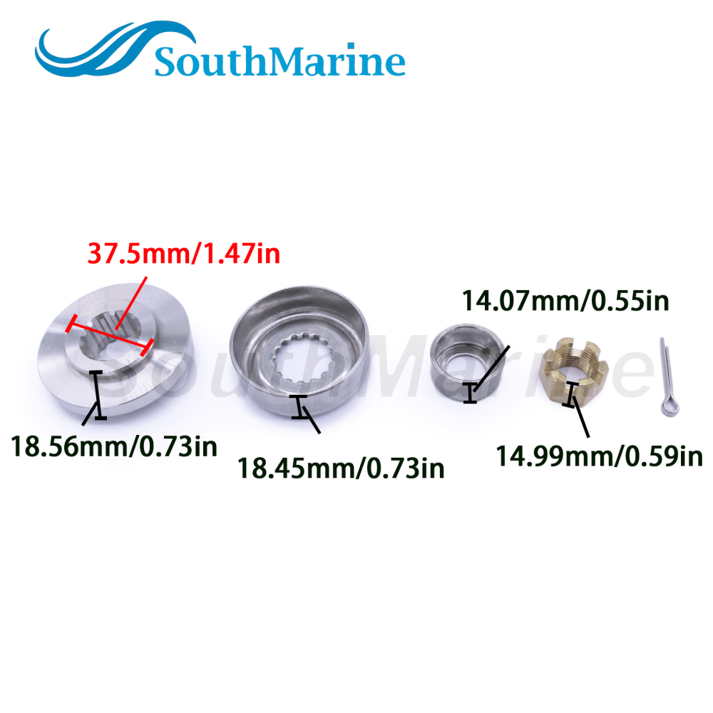 Propeller Spacer 688-45987-00 67F-45997-00 90389-25M00 Bush 90171-16011 Castle Nut 91490-40025 Cotter PIN for Yamaha 50HP-100HP