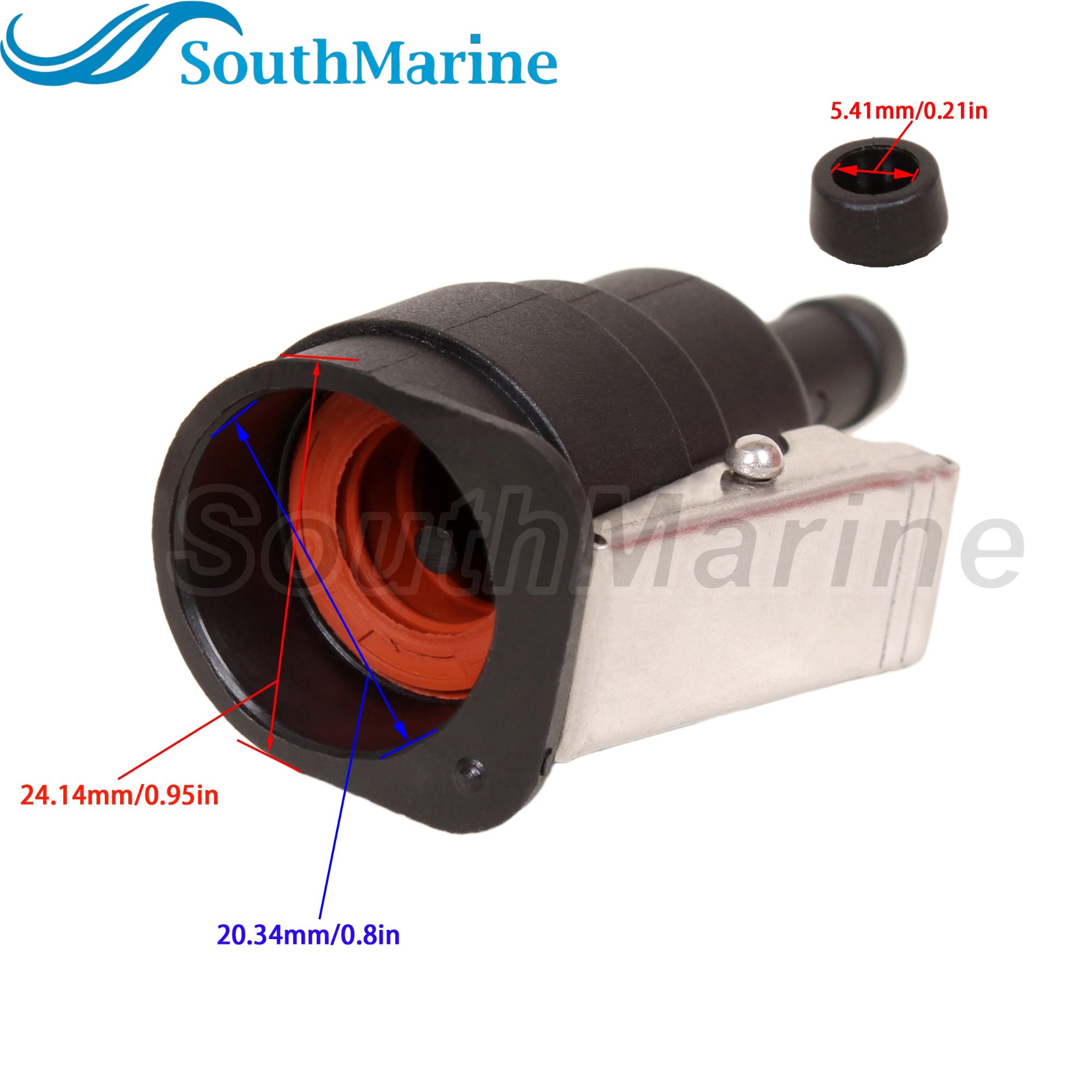 Boat Motor 65750-94404 18-80418 Fuel Line Hose Connector for Suzuki DT4-DT140, 5/16’’(8mm), Internal ID:13mm, Engine Side Female