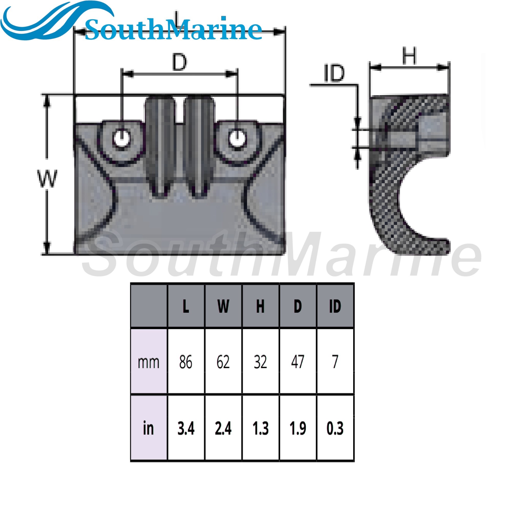Boat Motor 63D-45251-00 63D-45251-01 Zinc Anode for Yamaha Outboard Engine 40HP 50HP