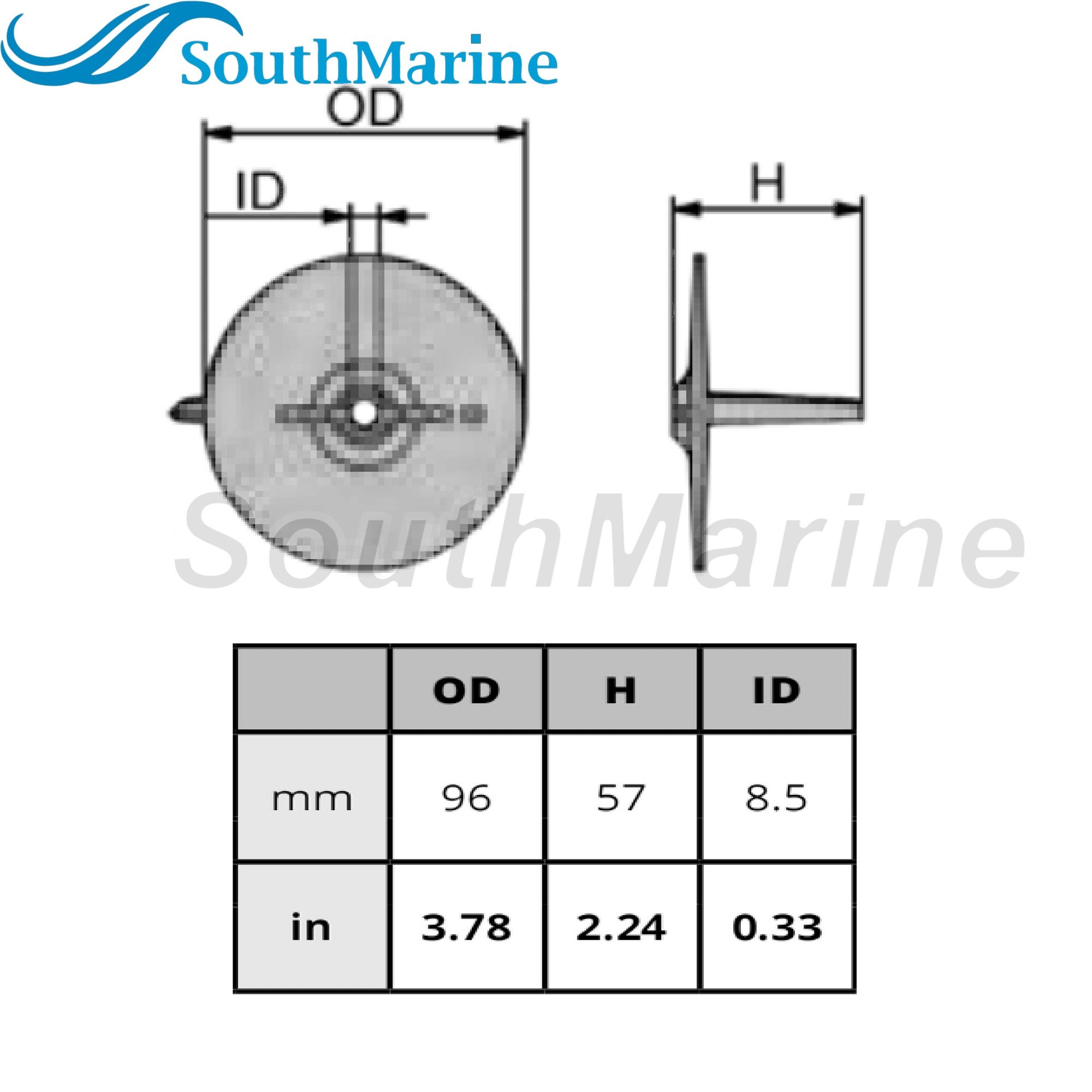 Boat Motor 06412-ZV5-000 Trim Tab Anode for Honda Outboard Engine 25HP 30HP 40HP 50HP, fits Sierra 18-6096