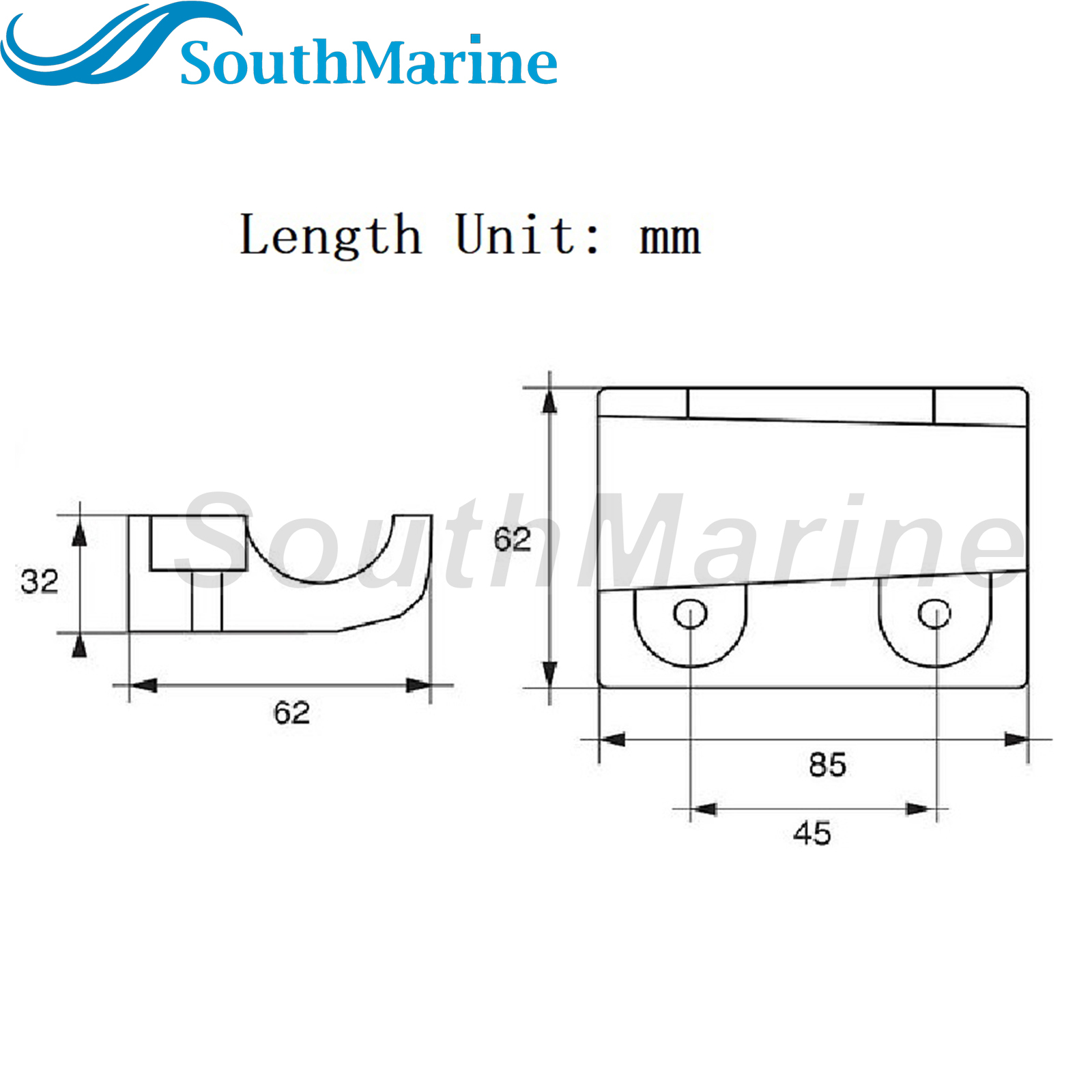 Boat Motor 63D-45251-00 63D-45251-01 Zinc Anode for Yamaha Outboard Engine 40HP 50HP