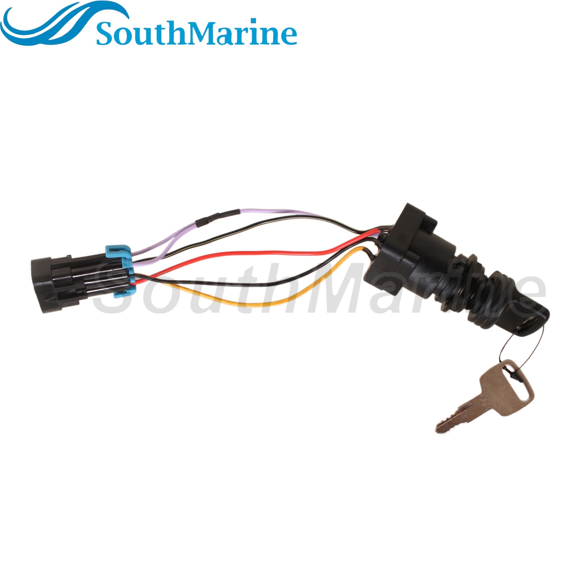 Boat Engine 87-897716K01 897716 8M0059686 3-Position Ignition Key Switch W/Harness for Mercury Marine Quicksilver