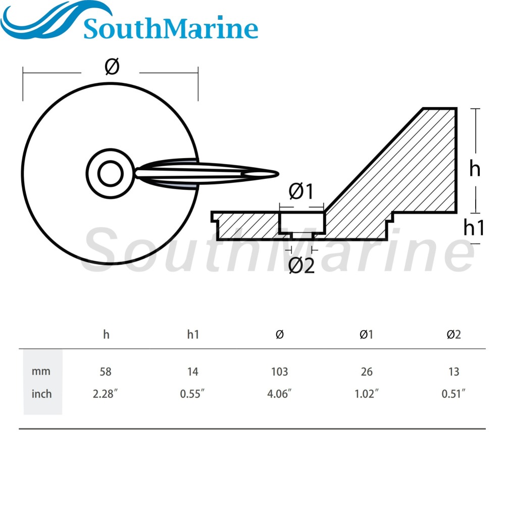 Boat Motor 17264T2 17264C1 F17264C1 Trim Tab Anode for Mercury Mariner Force 30HP 35HP 40HP 45HP 50HP- 75HP, Zinc Alloy