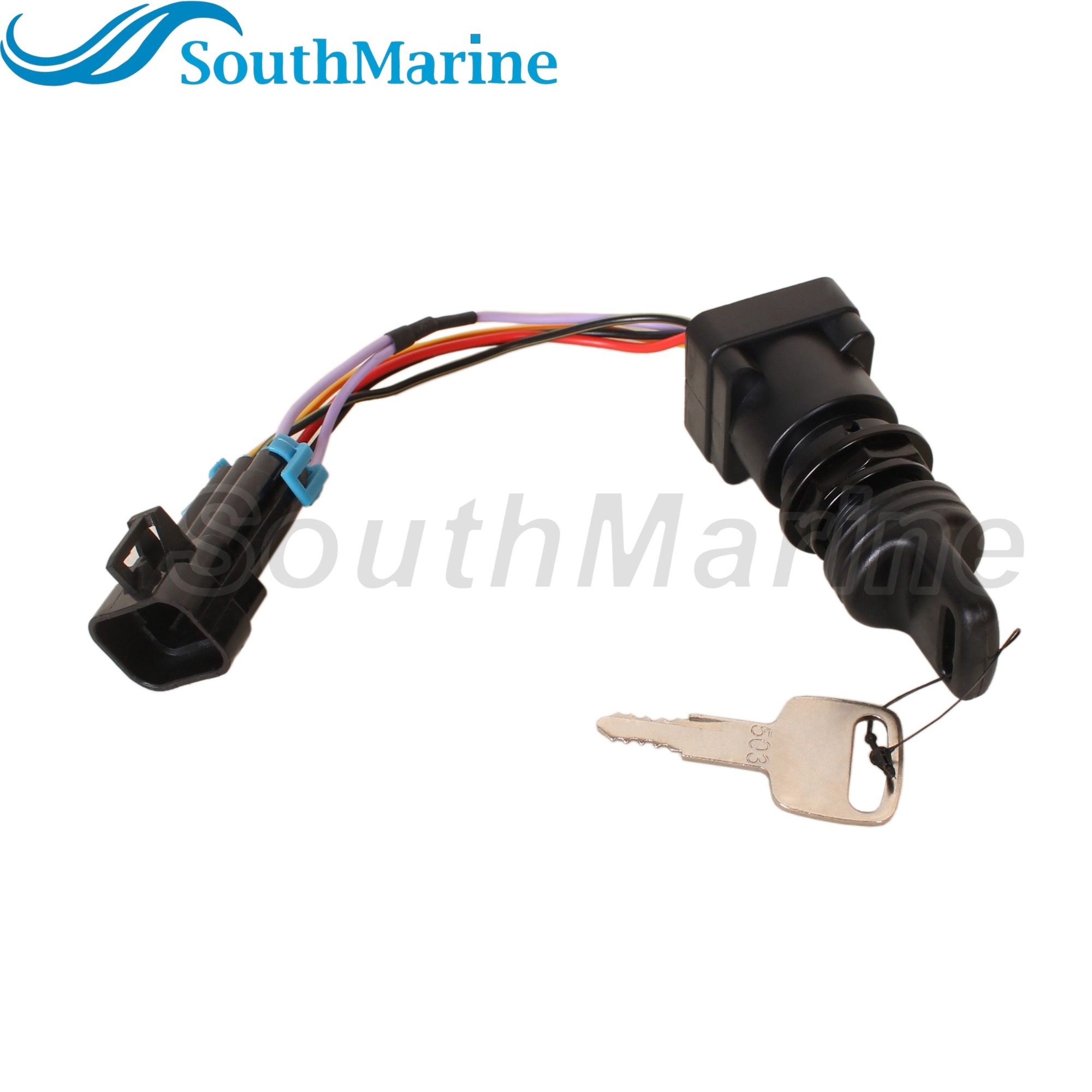 Boat Engine 87-897716K01 897716 8M0059686 3-Position Ignition Key Switch W/Harness for Mercury Marine Quicksilver