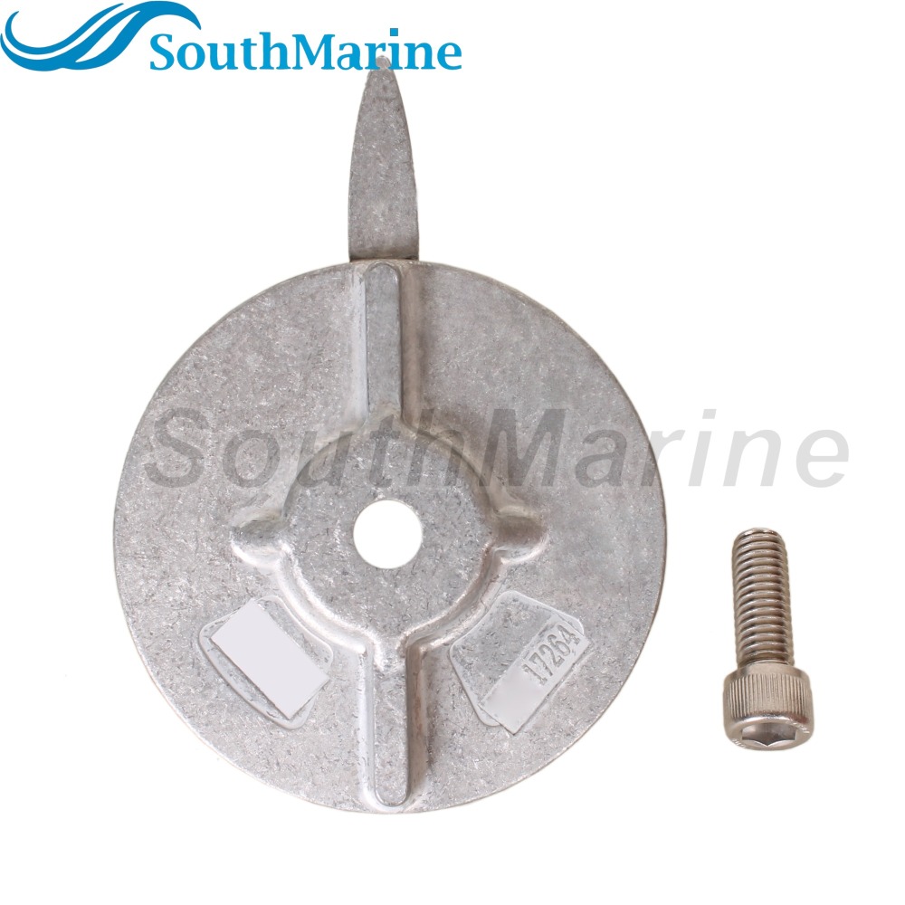 Boat Motor 17264T2 17264C1 F17264C1 Trim Tab Anode for Mercury Mariner Force 30HP 35HP 40HP 45HP 50HP- 75HP, Zinc Alloy