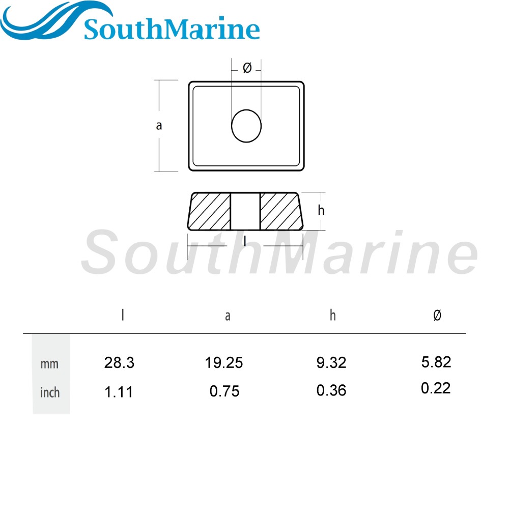 Outboard Motor 875208Q Lower Unit Gearbox Anode for Mercury 4HP 6HP 8HP 9.9HP-40HP /3H6-60218-0 3H6602180M for Tohatsu Nissan