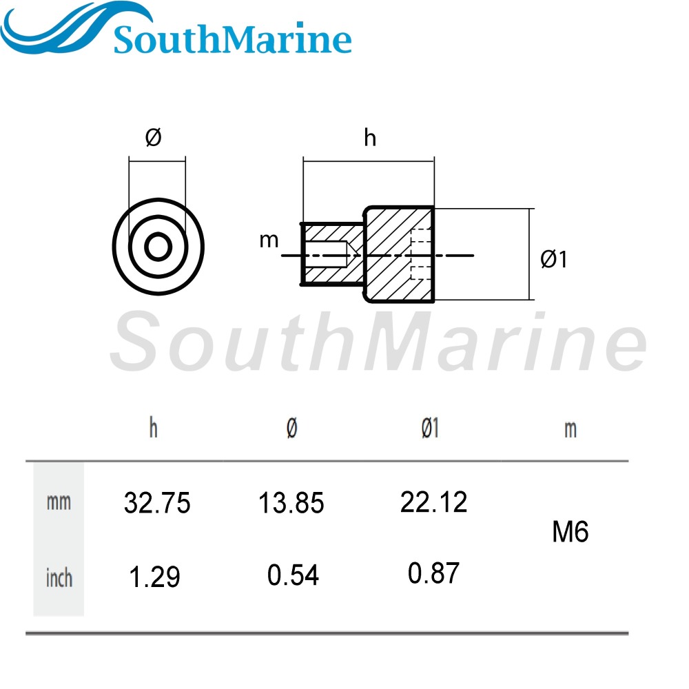 Outboard Motor 68V-11325-02 Cylinder Head Crankcase Anode for Yamaha Waverunner Sterndrive Marine F90 F115 F150 F200 F225 F250