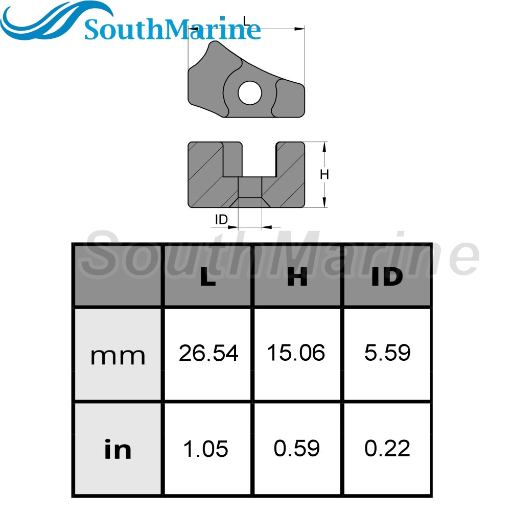 Outboard Motor 682-11325-00 Cylinder Head Crankcase Anode for Yamaha Parsun Hidea Boat Engine 9.9HP 15HP