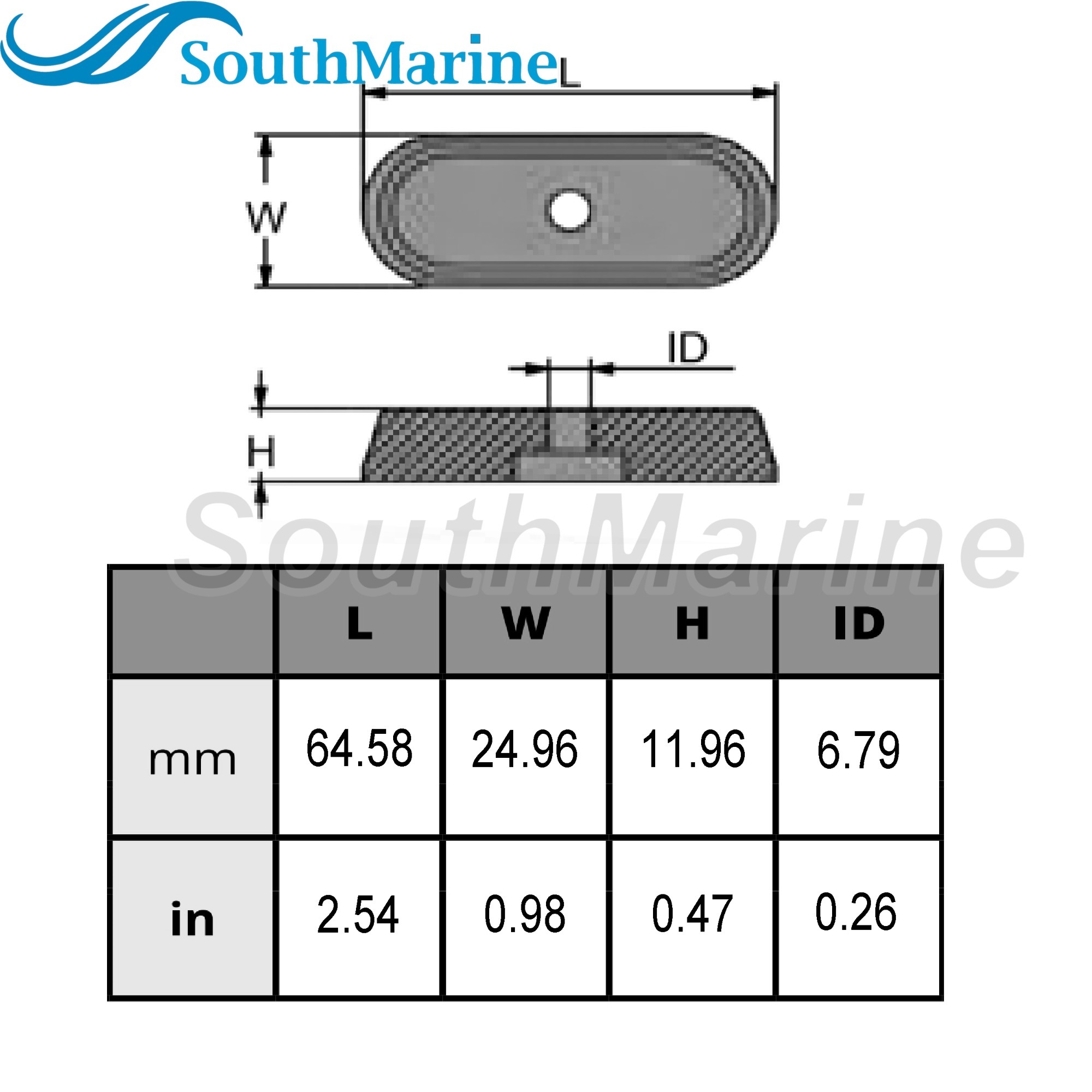 Outboard Motor 68T-45251-00 Gear Box Lower Unit Anode for Yamaha Boat Engine 6HP 8HP 9.9HP F6A/F6B/F8C