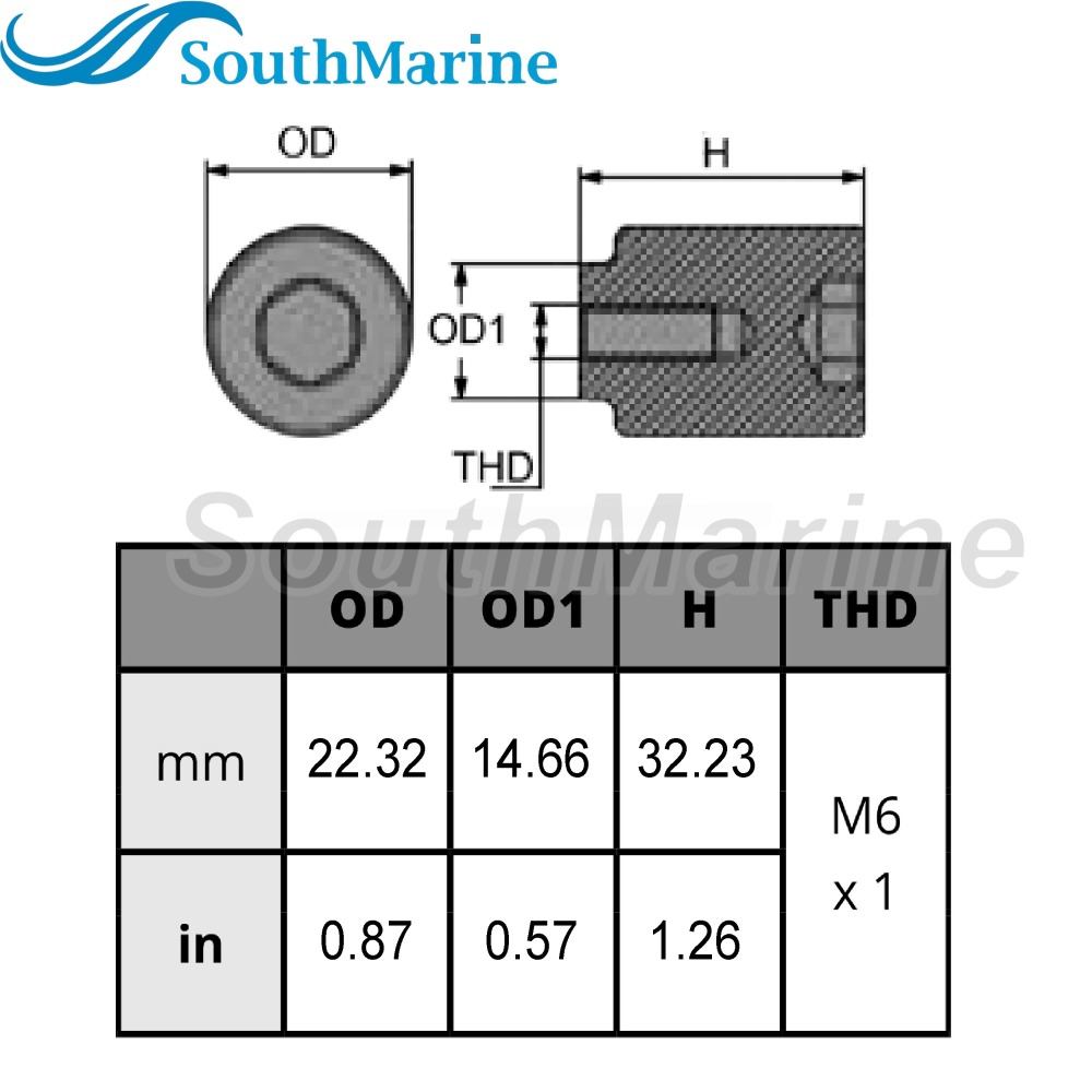 Outboard Motor 68V-11325-00 68V-11325-01 Cylinder Head Crankcase Anode for Yamaha Boat 75HP 90HP 115HP 150HP 200HP 225HP 250HP