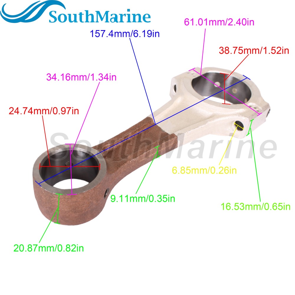 Outboard Motor 688-11650-00/03 688-11651-00/03 Crankshaft Connecting Rod for Yamaha 48HP-90HP / T85-05020300 for Parsun HDX