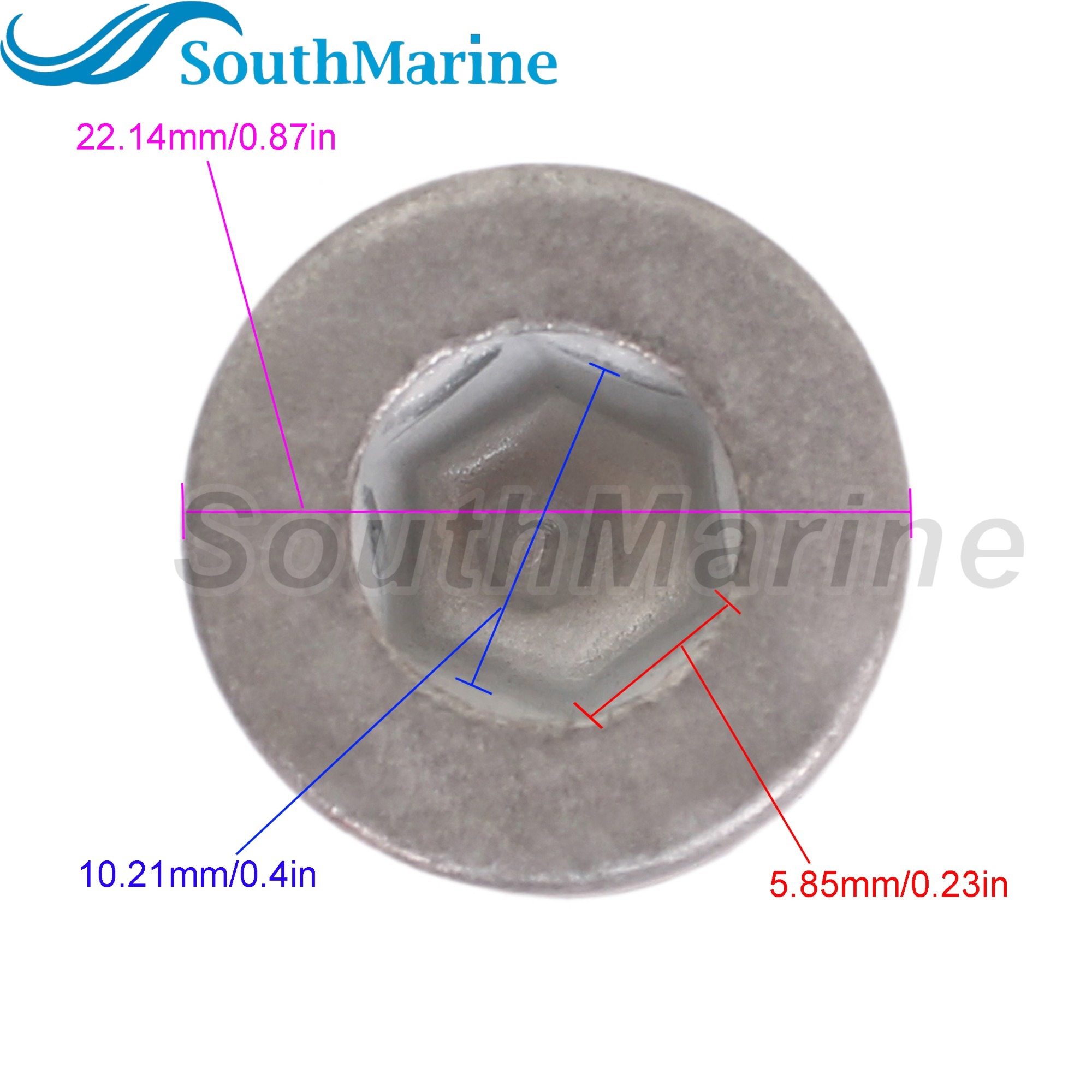 Outboard Motor 6AW-11325-00 Cylinder Head Anode for Yamaha Boat Engine Waverunner Sterndrive Marine 300HP 350HP