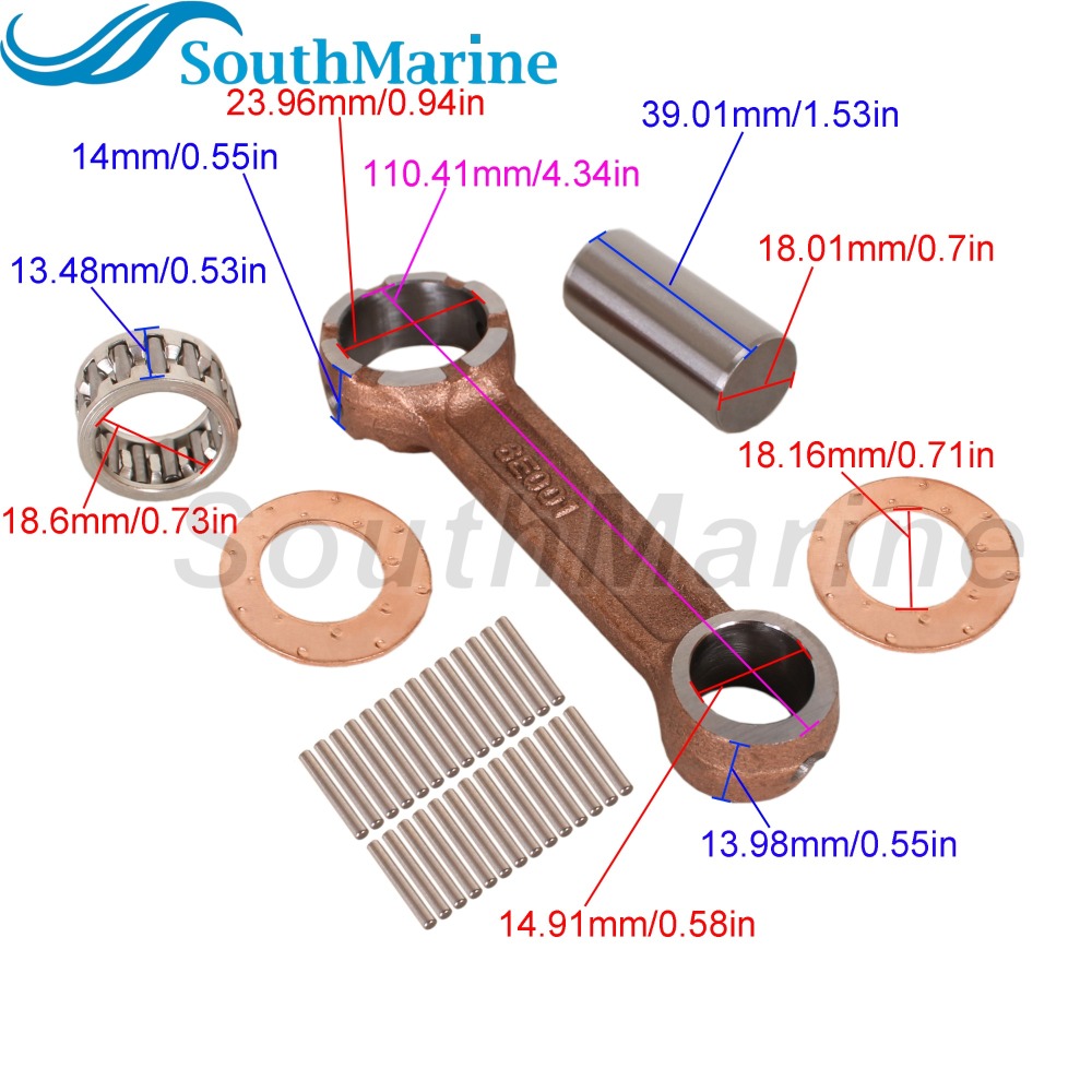 Outboard Motor 6E0-11651-01 677-11651-01 Crankshaft Connecting Rod for Yamaha 4HP 5HP 6HP 8HP / 8758M 9492M for Mercury Mariner