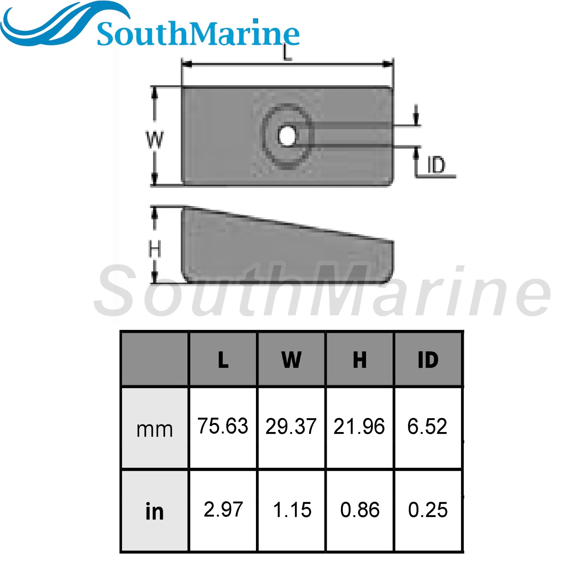 Outboard Motor 826134 826134Q 826134A1 97-826134T 18-6068 Lower Units Side Pocket Anode for Mercury Mariner Force 30HP-300HP