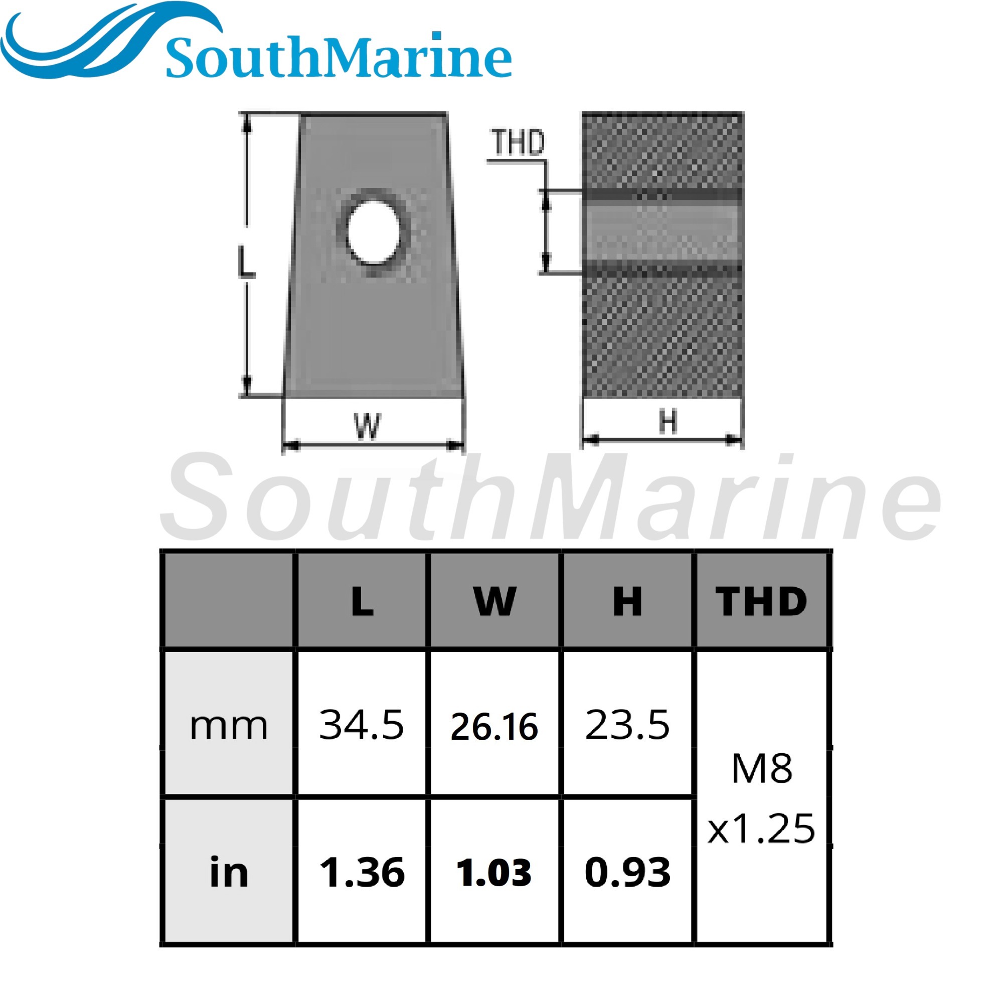 Outboard Motor 67C-45251-00 63D-45251-10 T40-00000009 Lower Unit Anode for Yamaha Parsun HDX Boat Engine 25 30HP 40HP 50HP 60HP