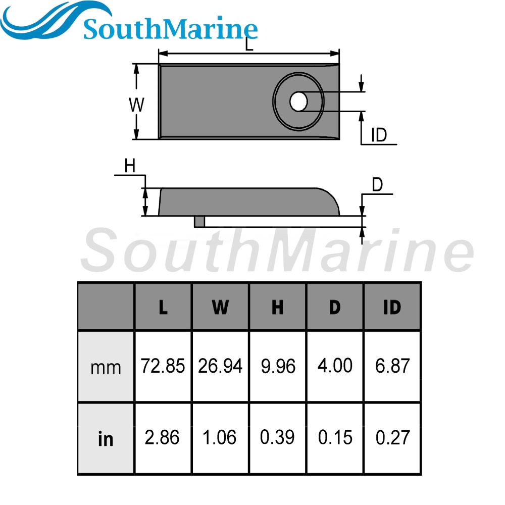 Outboard Motor 97-893404 892227 892227A Lower Units Power Trim Plate Anode for Mercury Mariner Force Verado L6 200HP-400HP
