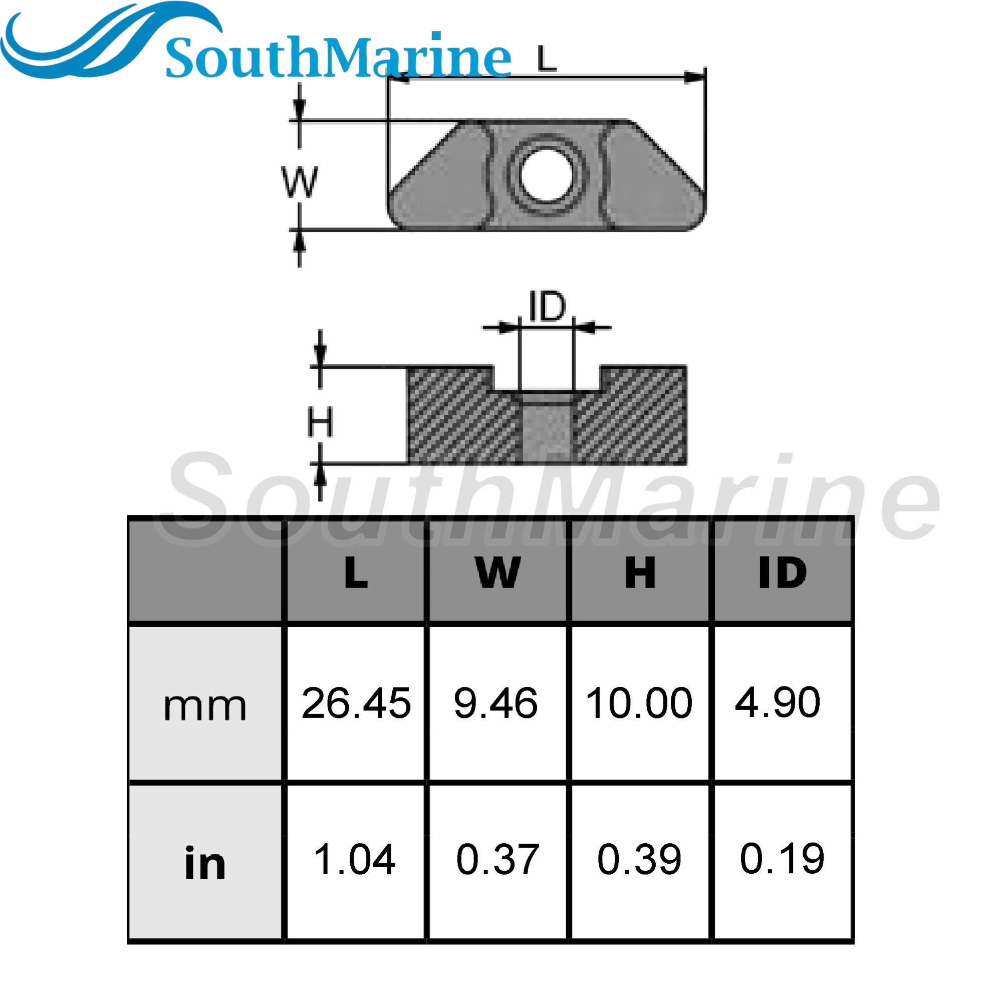 Outboard Motor 6E5-11325-00 Cylinder Head Crankcase Anode for Yamaha Boat Engine F9.9-F350 9.9HP-350HP